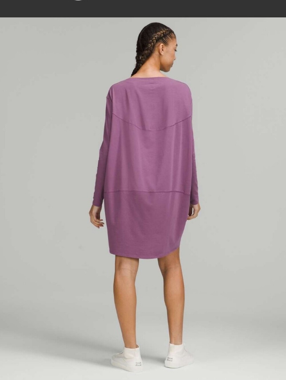 Lululemon Pima Cotton Back In Action Long Sleeve Dress In Vintage Plum